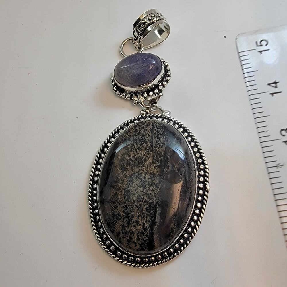 Necklace Pendants Tiffany Stone & Dendritic Jasper in Sterling Silver Jewelry